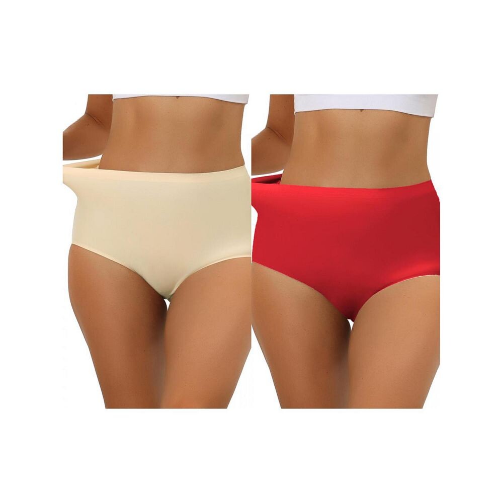 2 упаковки женских эластичных трусов с высокой талией без следов, дышащее хипстерское нижнее белье без показа, разноцветные ALLEGRA K, цвет Beige Bright Red
2 упаковки женских эластичных трусов с высокой талией без следов, дышащее хипстерское нижнее белье без показа, разноцветные ALLEGRA K, цвет Beige Bright Red