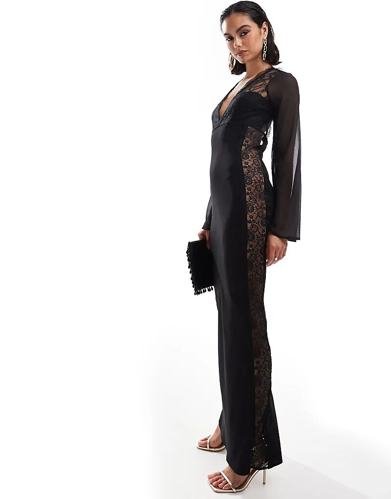 Макси-платье из шифона с кружевом и вырезами черного цвета ASOS DESIGN
Макси-платье из шифона с кружевом и вырезами черного цвета ASOS DESIGN