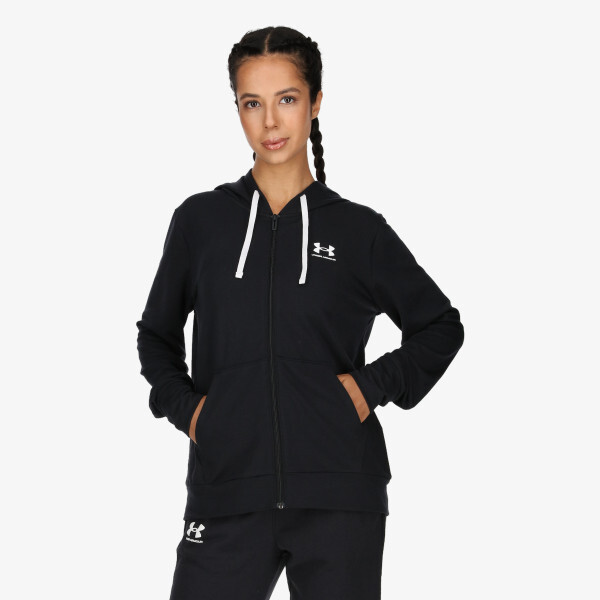 Свитшот женский UA конкурент махровый с капюшоном на молнии во всю длину Under Armour, черный
Свитшот женский UA конкурент махровый с капюшоном на молнии во всю длину Under Armour, черный
