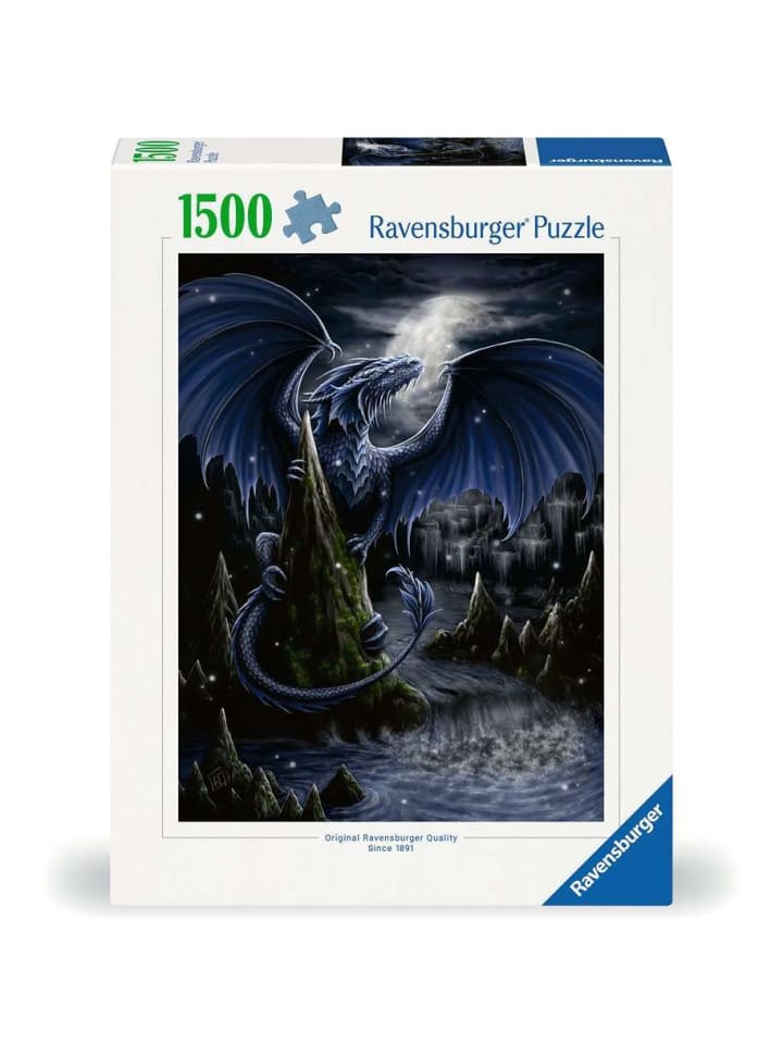 Пазл Ravensburger, 1500 деталей, «Черно-синий дракон» в цвете
Пазл Ravensburger, 1500 деталей, «Черно-синий дракон» в цвете