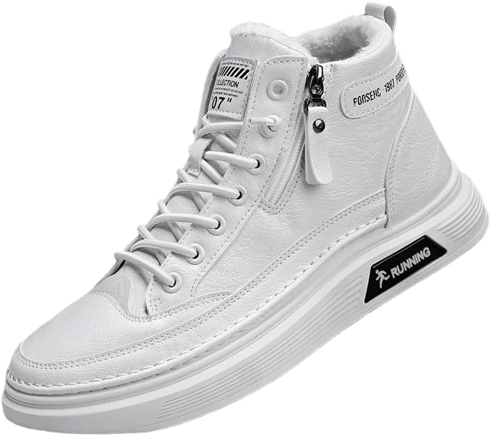 Мужские высокие кеды для скейтборда с утеплителем из меха, зимние ботинки с теплой подкладкой, эластичными шнурками и молниями, с нескользящей подошвой, подходят для путешествий на улице, прогулок по городу и вождения Hhhchpm, белый
Мужские высокие кеды для скейтборда с утеплителем из меха, зимние ботинки с теплой подкладкой, эластичными шнурками и молниями, с нескользящей подошвой, подходят для путешествий на улице, прогулок по городу и вождения Hhhchpm, белый