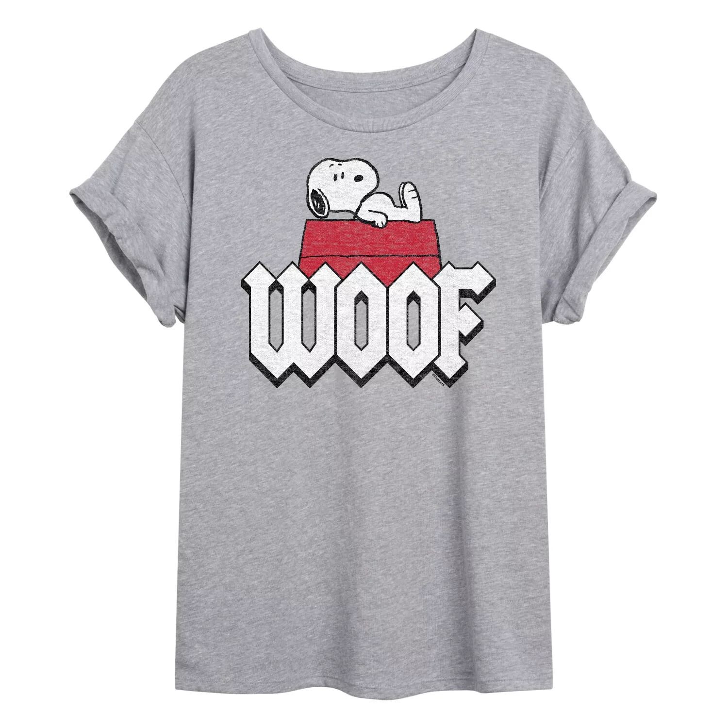 Детская футболка Peanuts Charlie Brown & Snoopy Woof с струящимся рисунком Licensed Character 
Детская футболка Peanuts Charlie Brown & Snoopy Woof с струящимся рисунком Licensed Character