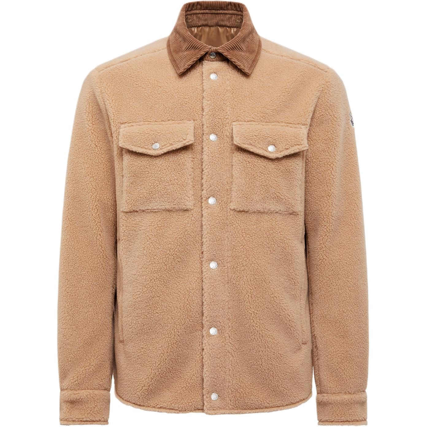 Moncler Флисовая рубашка с вельветовым воротником, Beige 
Moncler Флисовая рубашка с вельветовым воротником, Beige