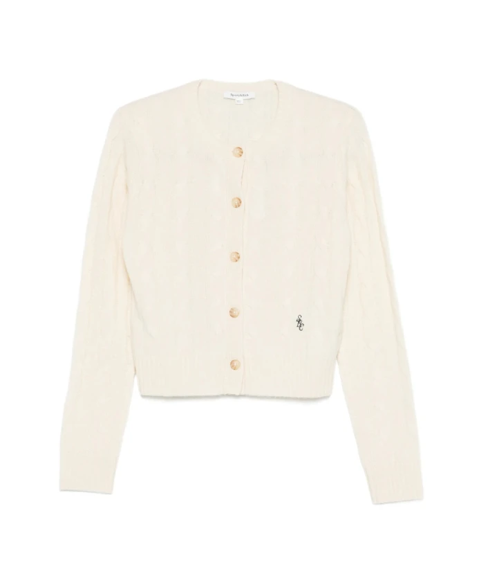 Кардиган с узором из кос и пуговицами. Sporty & Rich, белый
Кардиган с узором из кос и пуговицами. Sporty & Rich, белый