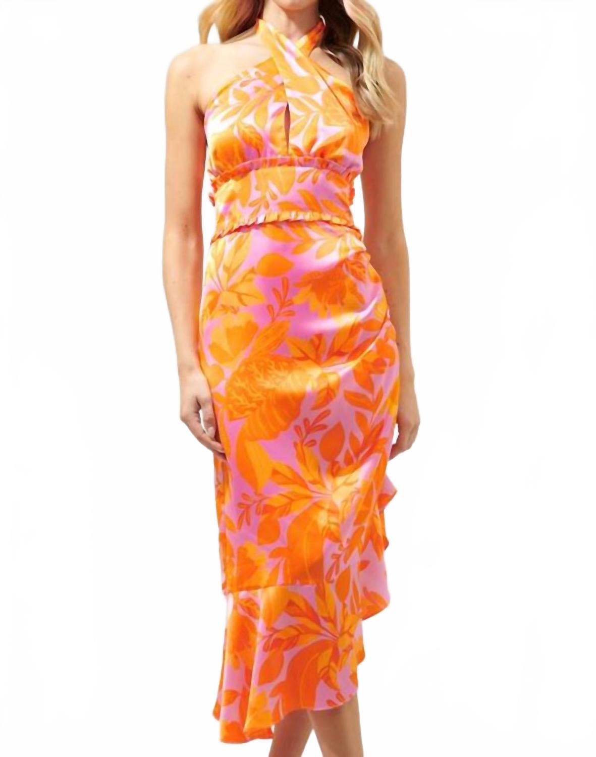 SUGARLIPS Платье-миди Tropicanna с завязками на шее, оранжево-разноцветное
SUGARLIPS Платье-миди Tropicanna с завязками на шее, оранжево-разноцветное