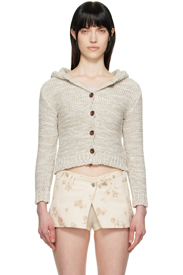 Капюшонный объемный кардиган Open Yy, бежевый
Капюшонный объемный кардиган Open Yy, бежевый