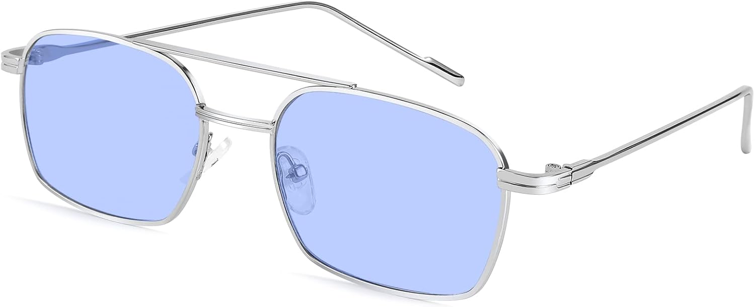 FEISEDY Модные квадратные солнцезащитные очки-авиаторы для женщин и мужчин, стильные ретро-очки в металлической оправе, линзы конфетного цвета, артикул B1036, 002 Silver Frame/Blue Lens
FEISEDY Модные квадратные солнцезащитные очки-авиаторы для женщин и мужчин, стильные ретро-очки в металлической оправе, линзы конфетного цвета, артикул B1036, 002 Silver Frame/Blue Lens