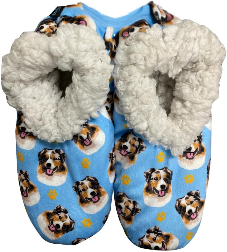 Тапочки Comfies - Уютные домашние тапочки с шерпой для женщин и мужчин - Домашняя обувь - Подарок любителям животных - Нескользящая подошва - Один размер подходит большинству - Унисекс, Australian Shepherd
Тапочки Comfies - Уютные домашние тапочки с шерпой для женщин и мужчин - Домашняя обувь - Подарок любителям животных - Нескользящая подошва - Один размер подходит большинству - Унисекс, Australian Shepherd
