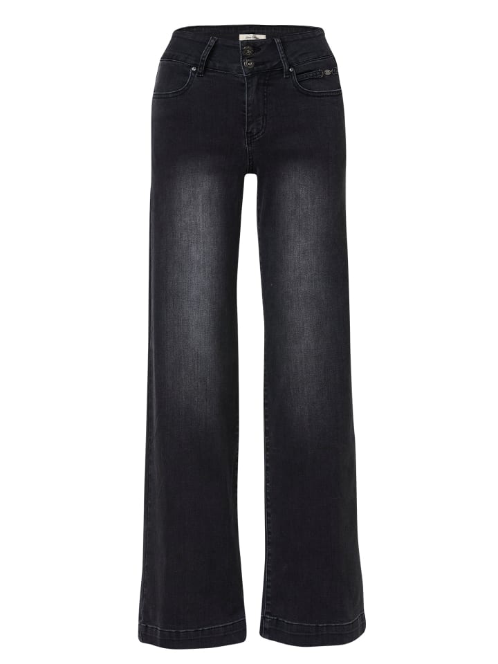 Джинсы с широкими штанинами и эффектом пуш-ап для женщин из ЧЕРНОГО ДЕНИМА KOROSHI
Джинсы с широкими штанинами и эффектом пуш-ап для женщин из ЧЕРНОГО ДЕНИМА KOROSHI