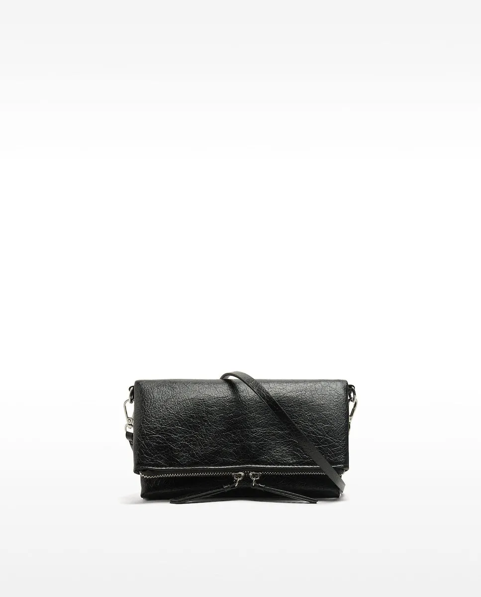 Женская сумка-бандо с эффектом кракелюра и гладкой молнией Parfois, черный
Женская сумка-бандо с эффектом кракелюра и гладкой молнией Parfois, черный