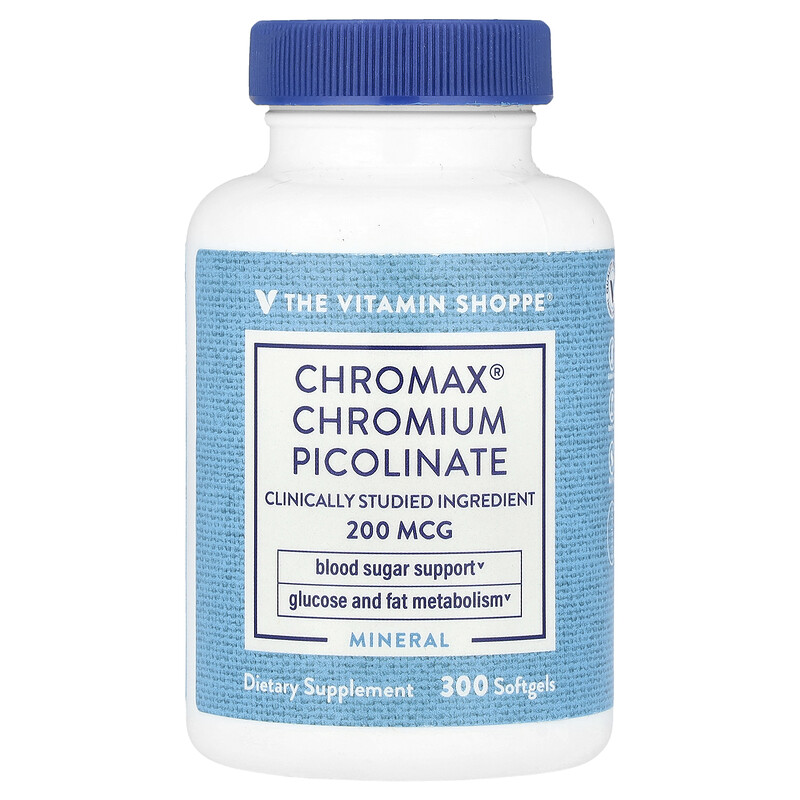 The Vitamin Shoppe, Chromax пиколинат хрома, 200 мкг, 300 мягких таблеток
The Vitamin Shoppe, Chromax пиколинат хрома, 200 мкг, 300 мягких таблеток