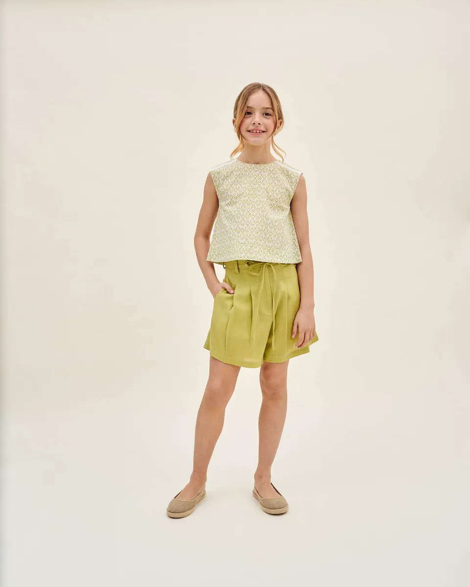 Блузка для девочки с принтом и асимметричной застежкой на пуговицы сзади Dadati, зеленый
Блузка для девочки с принтом и асимметричной застежкой на пуговицы сзади Dadati, зеленый