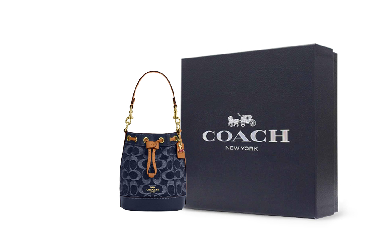 COACH Сумка-ведро из джинсовой ткани с кожаной пряжкой, Gift Box Set (Basic Set+Black Box)
COACH Сумка-ведро из джинсовой ткани с кожаной пряжкой, Gift Box Set (Basic Set+Black Box)
