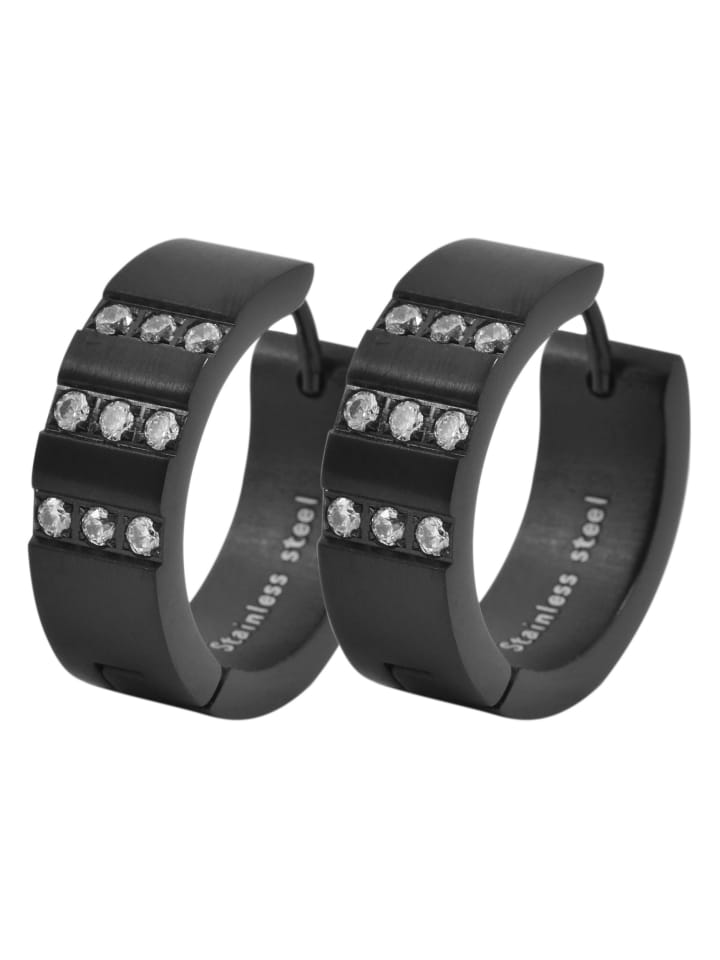 Adeliás Женские серьги - серьги-кольца на шарнирах из нержавеющей стали с черными стразами
Adeliás Женские серьги - серьги-кольца на шарнирах из нержавеющей стали с черными стразами