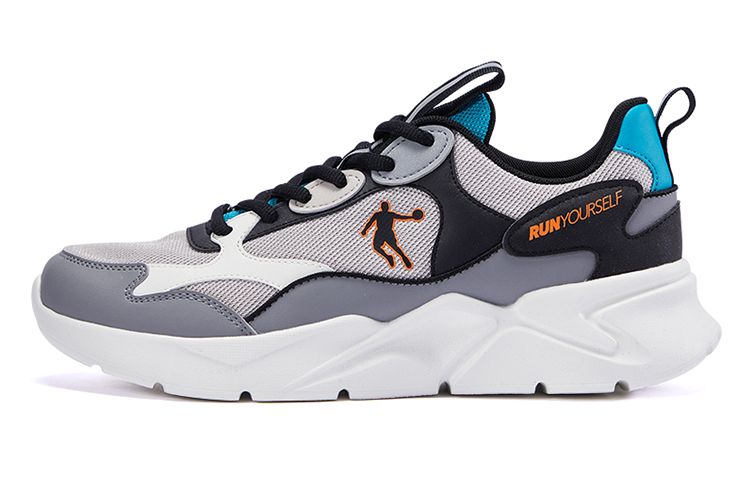 QIAODAN Низкие кроссовки для бега, мужские, серо-голубые 
QIAODAN Низкие кроссовки для бега, мужские, серо-голубые