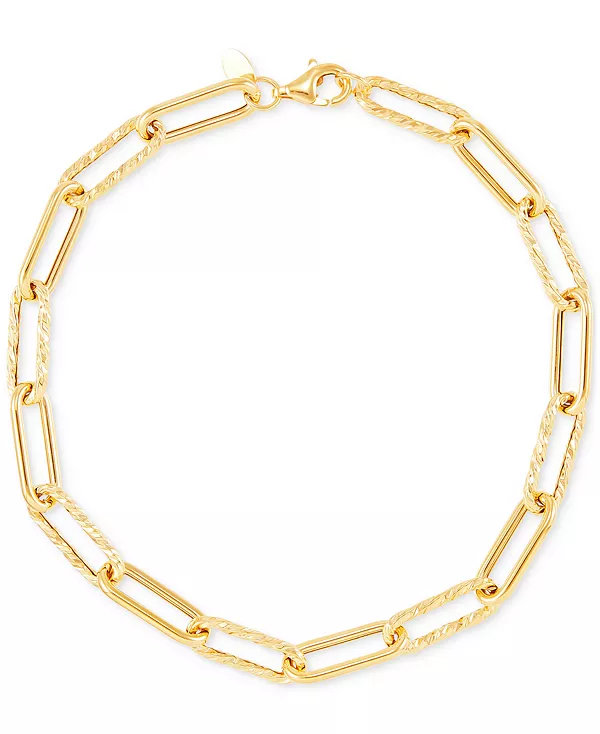 Браслет из полированного и текстурированного звеньев в виде скрепки из 14-каратного золота Macy'S, gold
Браслет из полированного и текстурированного звеньев в виде скрепки из 14-каратного золота Macy'S, gold