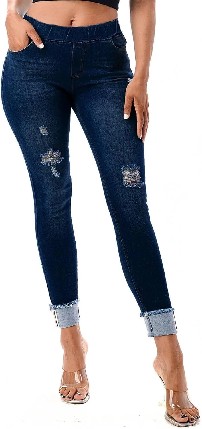 Женские джинсы Skinny с эластичным поясом, рваные и потертые Jvini
Женские джинсы Skinny с эластичным поясом, рваные и потертые Jvini
