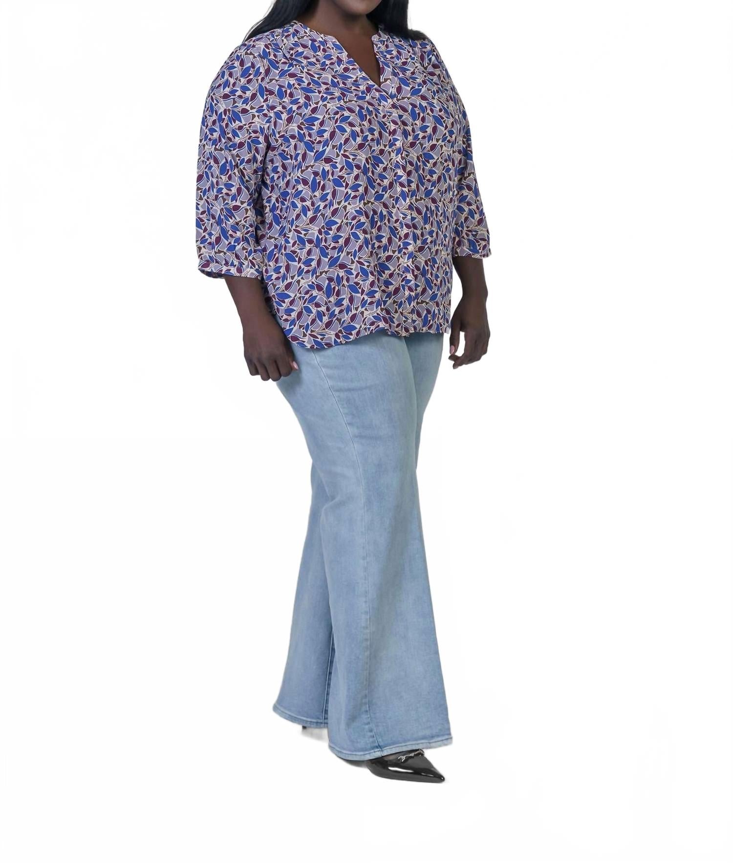 Плюсовая блузка с защипами и пуговицами в горошек NYDJ, Charlottes Cove 
Плюсовая блузка с защипами и пуговицами в горошек NYDJ, Charlottes Cove