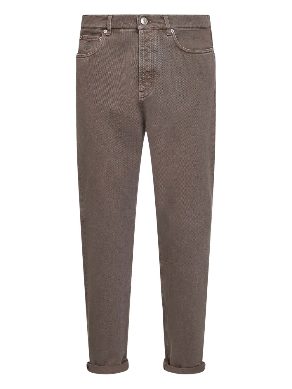 Джинсы с нашивкой-логотипом и пятью карманами Brunello Cucinelli, коричневый
Джинсы с нашивкой-логотипом и пятью карманами Brunello Cucinelli, коричневый