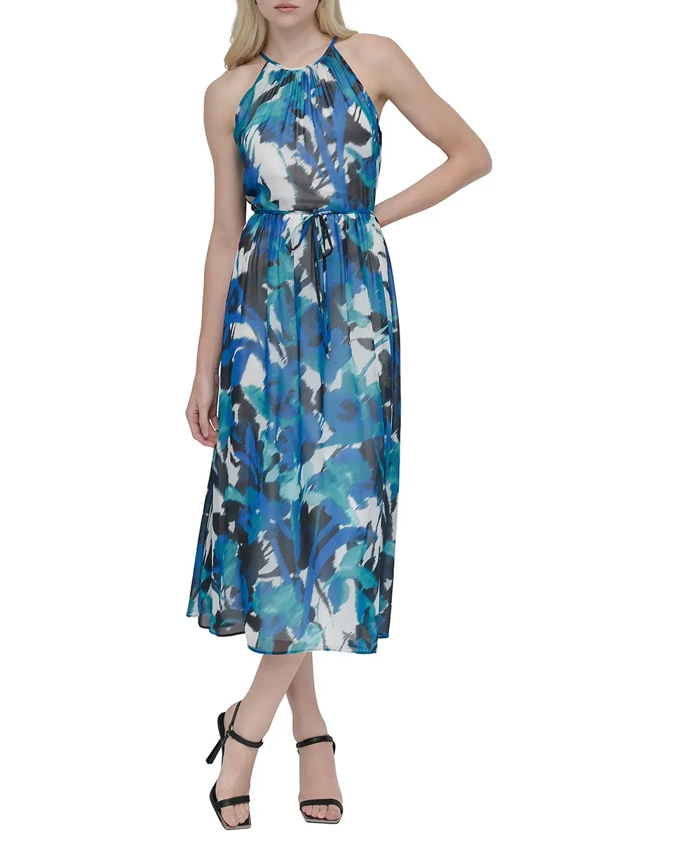 Платье с цветочным принтом и воротником халтер Dkny, индиго
Платье с цветочным принтом и воротником халтер Dkny, индиго