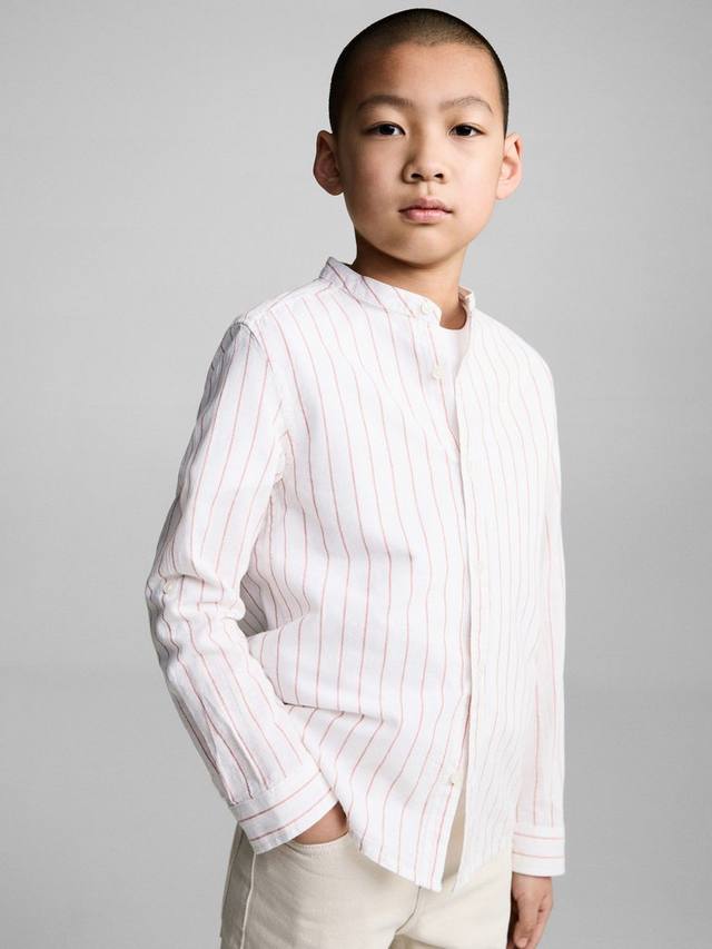 Детская хлопковая рубашка с полосками из льняной смеси Mango, Dark Orange
Детская хлопковая рубашка с полосками из льняной смеси Mango, Dark Orange