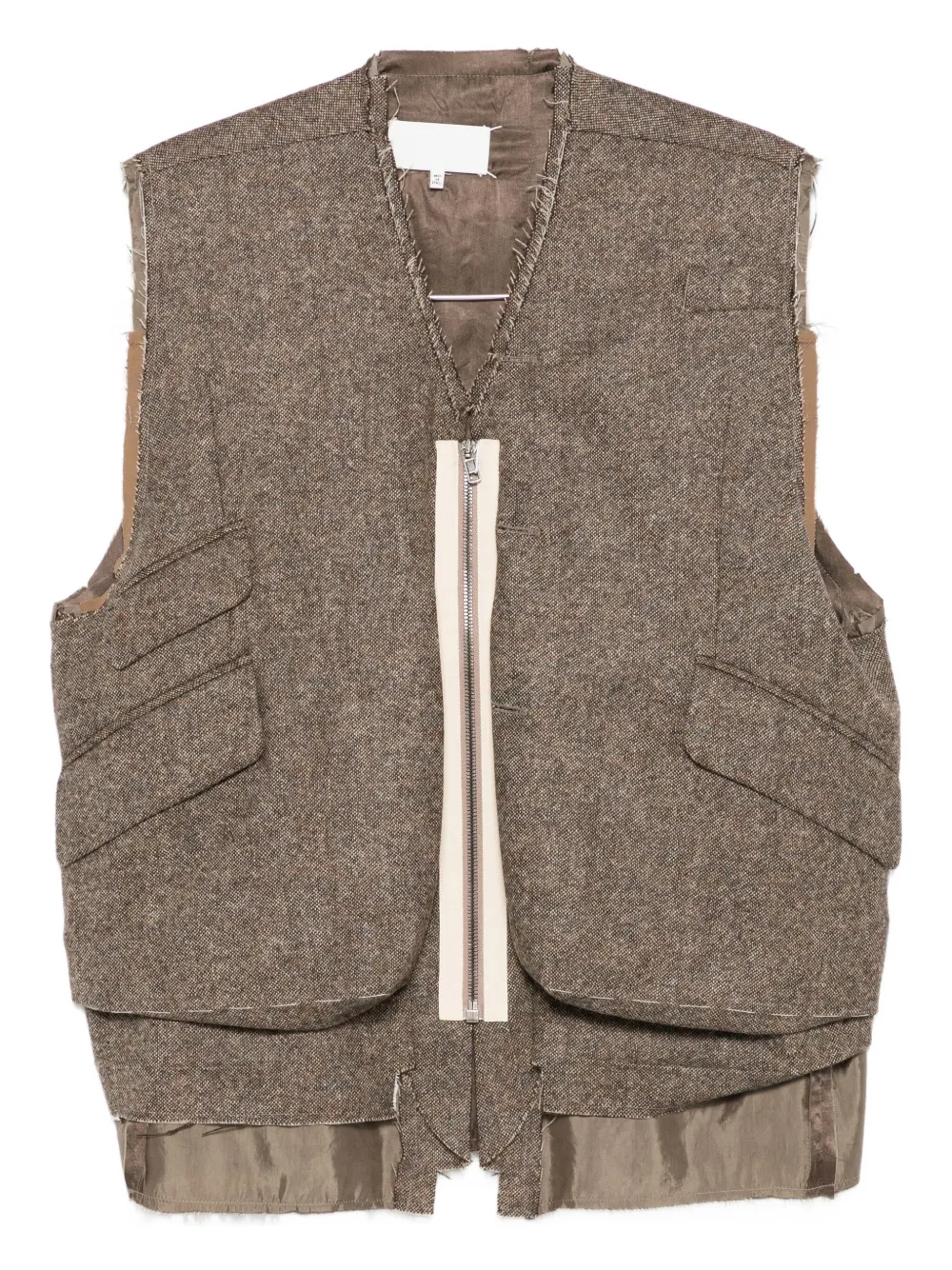 Жилет с карманами и бахромой по краям MAISON MARGIELA, коричневый
Жилет с карманами и бахромой по краям MAISON MARGIELA, коричневый