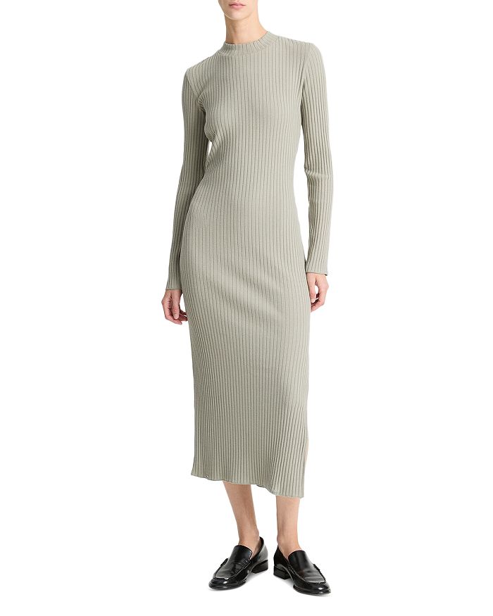 Платье в рубчик с длинными рукавами и высоким круглым вырезом Vince, зеленый
Платье в рубчик с длинными рукавами и высоким круглым вырезом Vince, зеленый