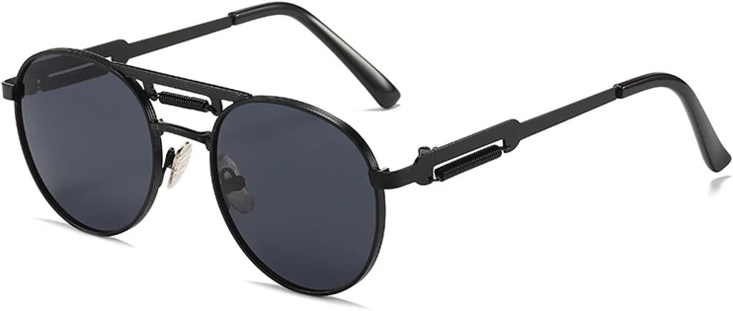 Ретро-металлические панк круглые солнцезащитные очки для женщин, модные, с прозрачными линзами и зеркальной защитой, защита от УФ-излучения UV400, трендовые для мужчин, весна TVTBBVV, Black Grey
Ретро-металлические панк круглые солнцезащитные очки для женщин, модные, с прозрачными линзами и зеркальной защитой, защита от УФ-излучения UV400, трендовые для мужчин, весна TVTBBVV, Black Grey