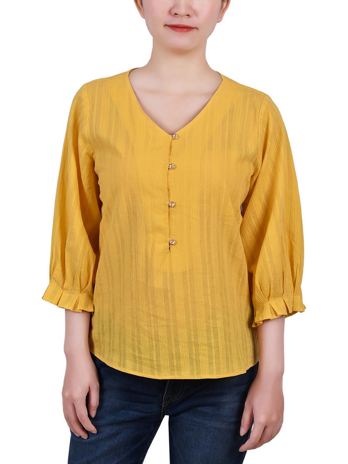 Petites Женский ребристый топ с длинными рукавами на пуговицах NY Collection, цвет must
Petites Женский ребристый топ с длинными рукавами на пуговицах NY Collection, цвет must