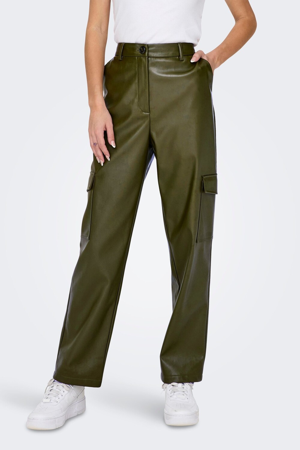 Только боевые брюки из искусственной кожи ONLY, зеленый
Только боевые брюки из искусственной кожи ONLY, зеленый