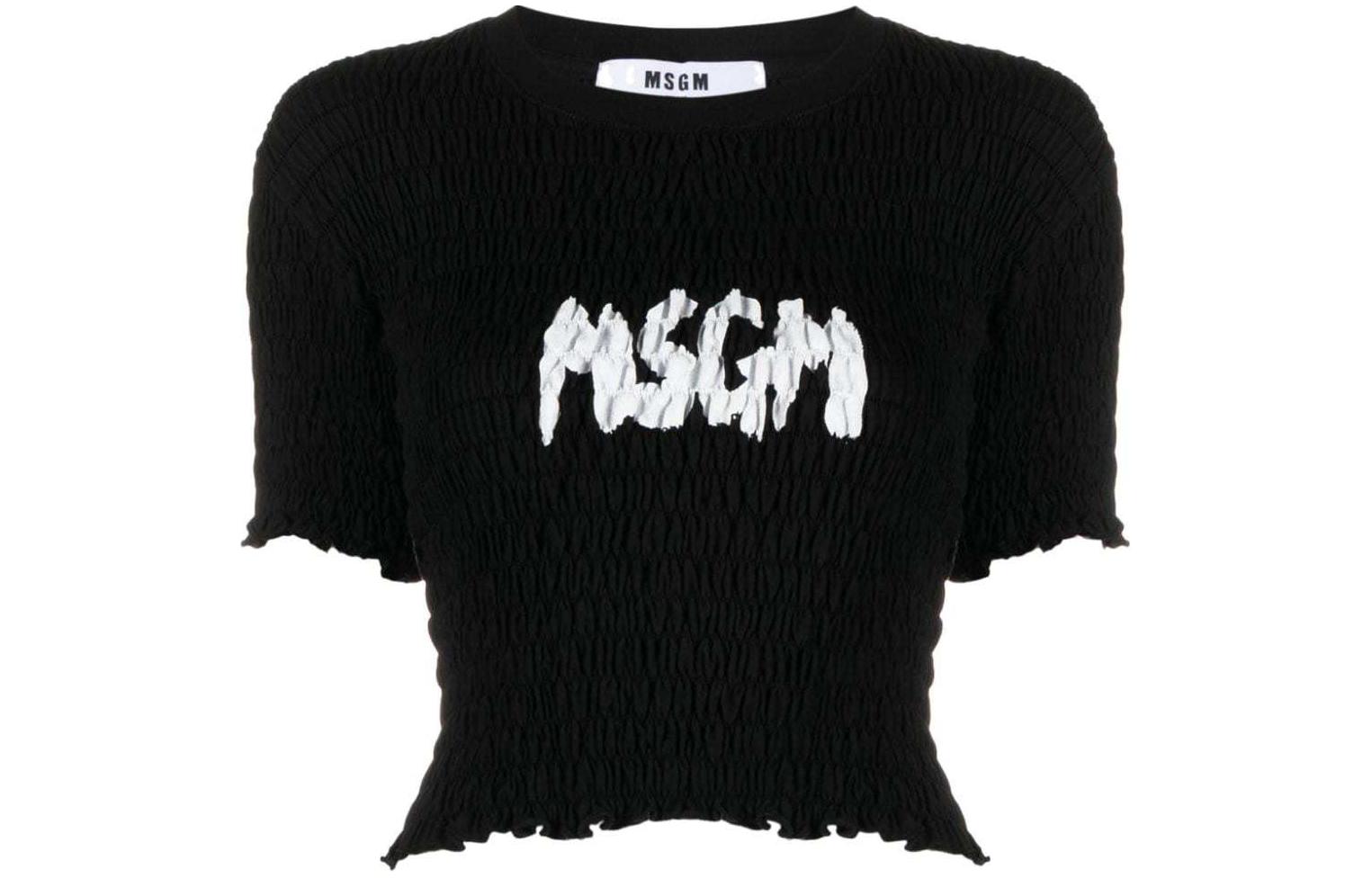 Топ с логотипом и сборками MSGM, черный
Топ с логотипом и сборками MSGM, черный