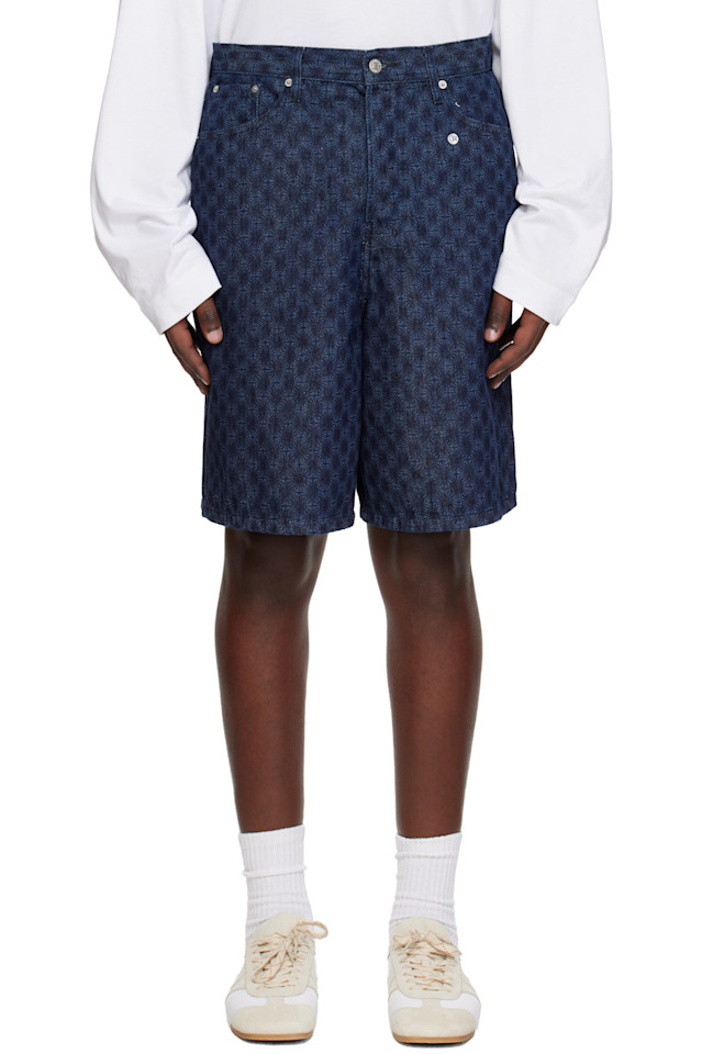 Dries Van Noten Джинсовые шорты темно-синего цвета с принтом
Dries Van Noten Джинсовые шорты темно-синего цвета с принтом