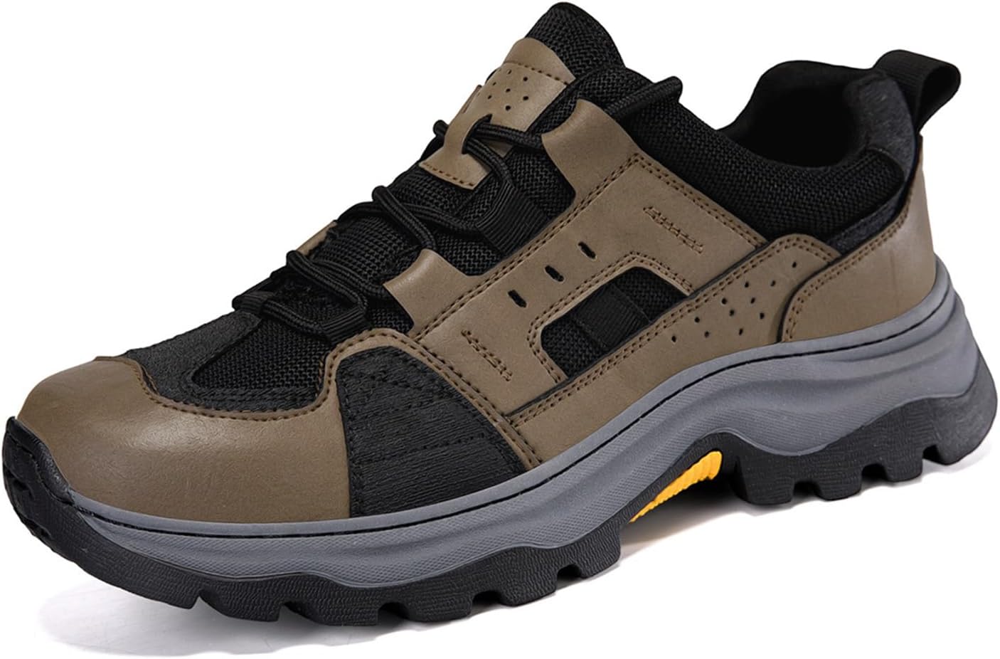 Мужские кожаные кроссовки с сеткой на шнуровке для прогулок, платформенные походные ботинки, удобные, дышащие, с противоскользящей подошвой, с круглым носком, для улицы, повседневной носки и вождения Bzikbge, хаки
Мужские кожаные кроссовки с сеткой на шнуровке для прогулок, платформенные походные ботинки, удобные, дышащие, с противоскользящей подошвой, с круглым носком, для улицы, повседневной носки и вождения Bzikbge, хаки