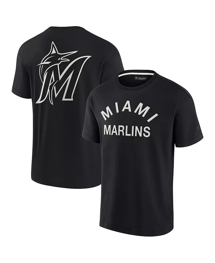 Мужская и женская черная футболка с коротким рукавом Miami Marlins из супермягкой ткани Fanatics Signature
Мужская и женская черная футболка с коротким рукавом Miami Marlins из супермягкой ткани Fanatics Signature