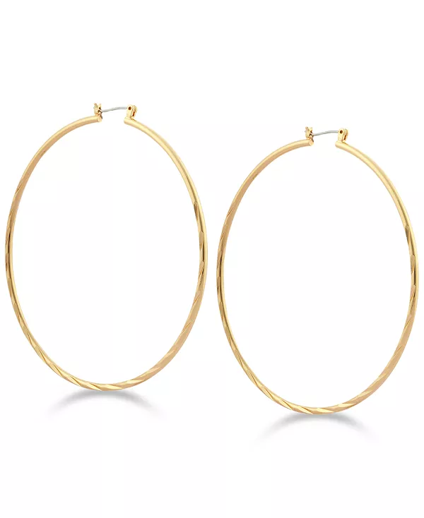 2 3/4" текстурированные большие серьги-кольца Guess, gold
2 3/4" текстурированные большие серьги-кольца Guess, gold