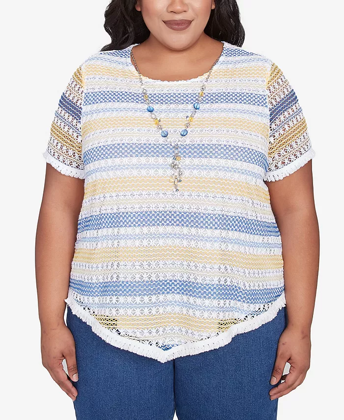 Топ размера плюс с цветочным принтом и бахромой Biadere, круглым вырезом и ожерельем Alfred Dunner, мультиколор
Топ размера плюс с цветочным принтом и бахромой Biadere, круглым вырезом и ожерельем Alfred Dunner, мультиколор