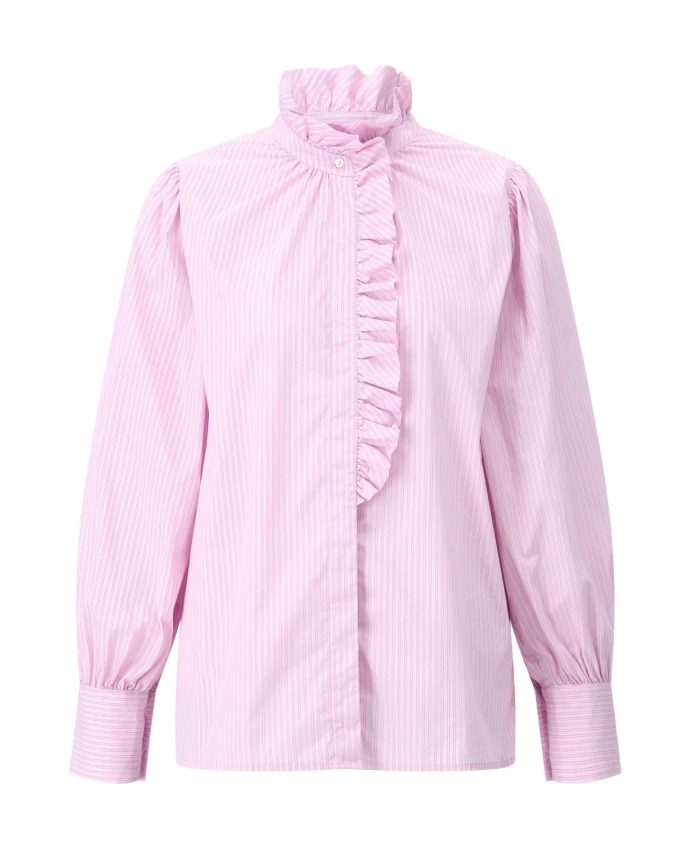 Полосатая блузка-рубашка с оборками Emily Van Den Bergh, розовый
Полосатая блузка-рубашка с оборками Emily Van Den Bergh, розовый
