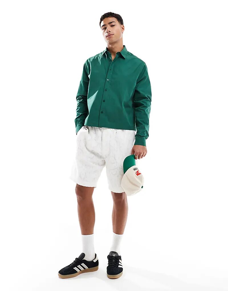 Рубашка свободного кроя из поплина ASOS DESIGN зеленого цвета 
Рубашка свободного кроя из поплина ASOS DESIGN зеленого цвета