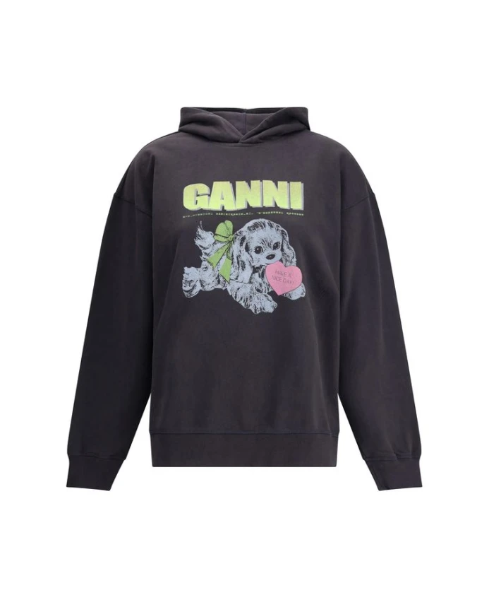 Толстовка с принтом щенка Ganni, черный
Толстовка с принтом щенка Ganni, черный