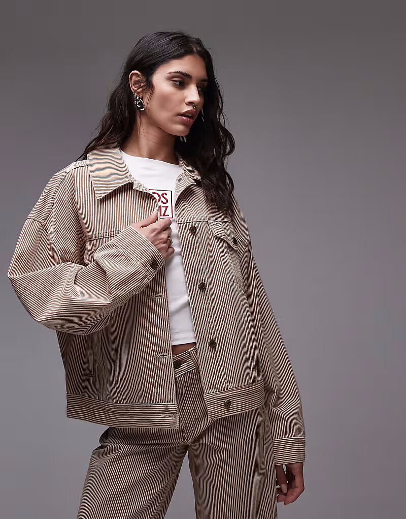 Джинсовая куртка Topshop Balloon в полоску коричневого цвета, Коричневый, Джинсовая куртка Topshop Balloon в полоску коричневого цвета
Джинсовая куртка Topshop Balloon в полоску коричневого цвета, Коричневый, Джинсовая куртка Topshop Balloon в полоску коричневого цвета