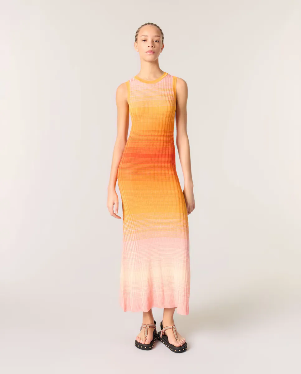 Длинное вязаное платье в технике тай-дай Maje, оранжевый
Длинное вязаное платье в технике тай-дай Maje, оранжевый