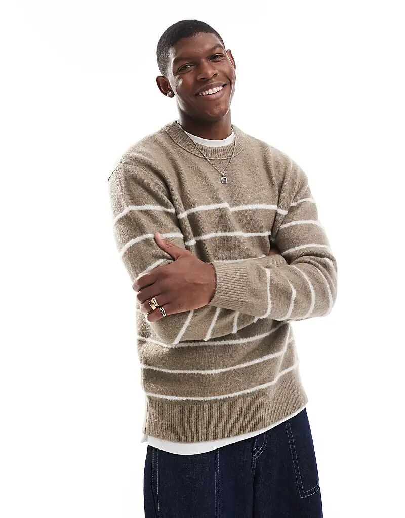 Джемпер с начесом в полоску цвета бретонского камня River Island
Джемпер с начесом в полоску цвета бретонского камня River Island