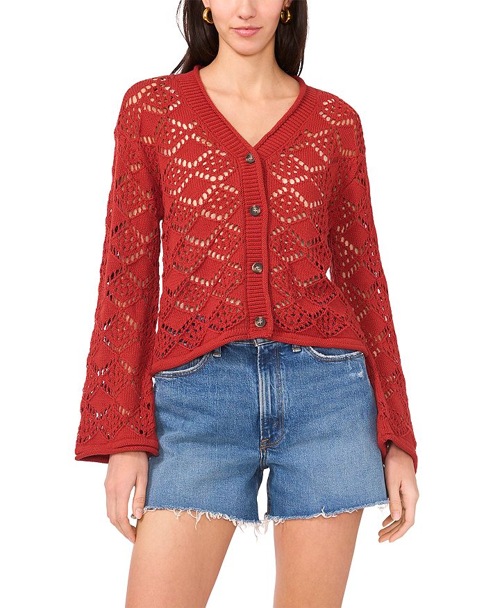Кардиган с V-образным вырезом и длинными рукавами в технике пойнтель VINCE CAMUTO, красный
Кардиган с V-образным вырезом и длинными рукавами в технике пойнтель VINCE CAMUTO, красный