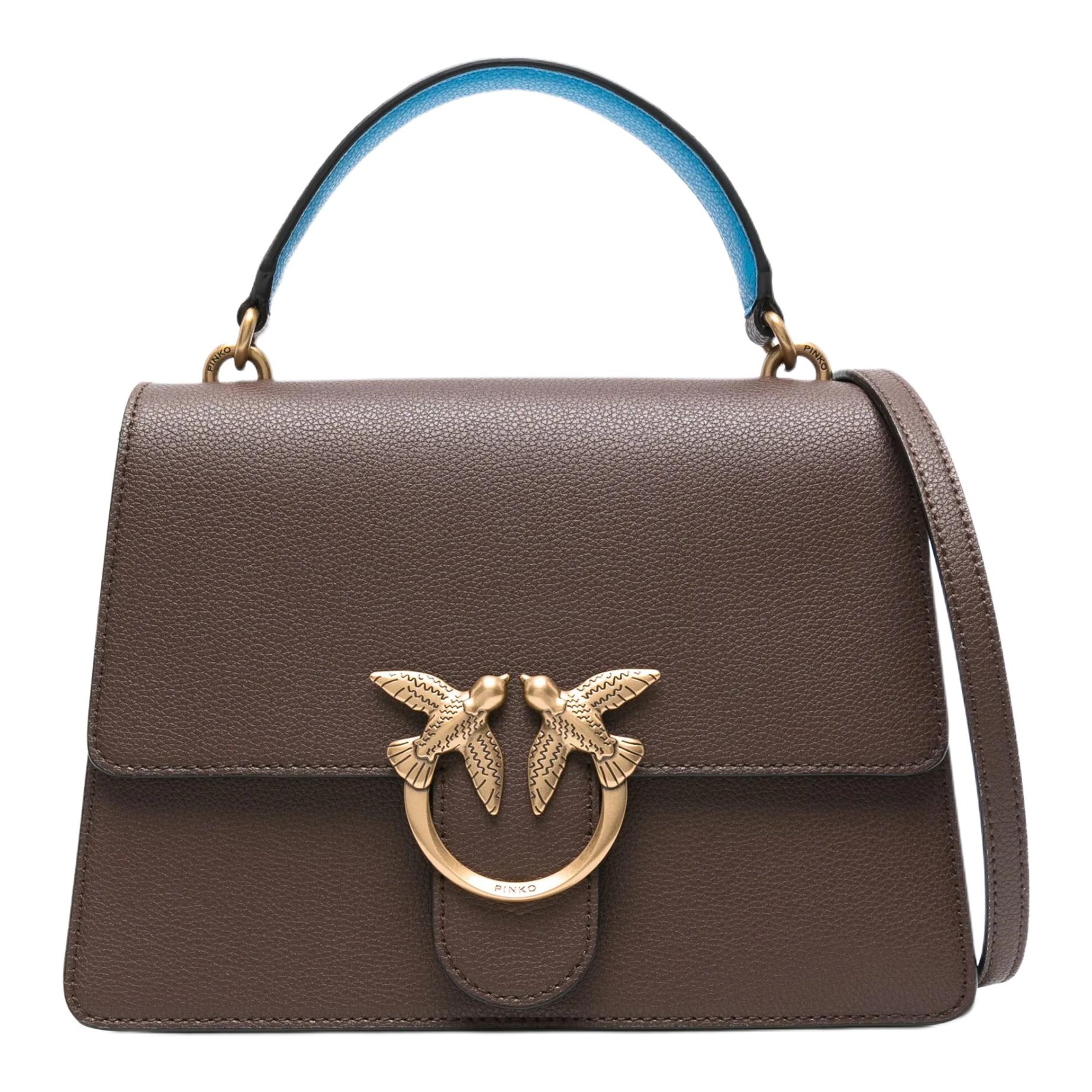 PINKO Сумка кожаная женская коричневая серия Love Birds
PINKO Сумка кожаная женская коричневая серия Love Birds