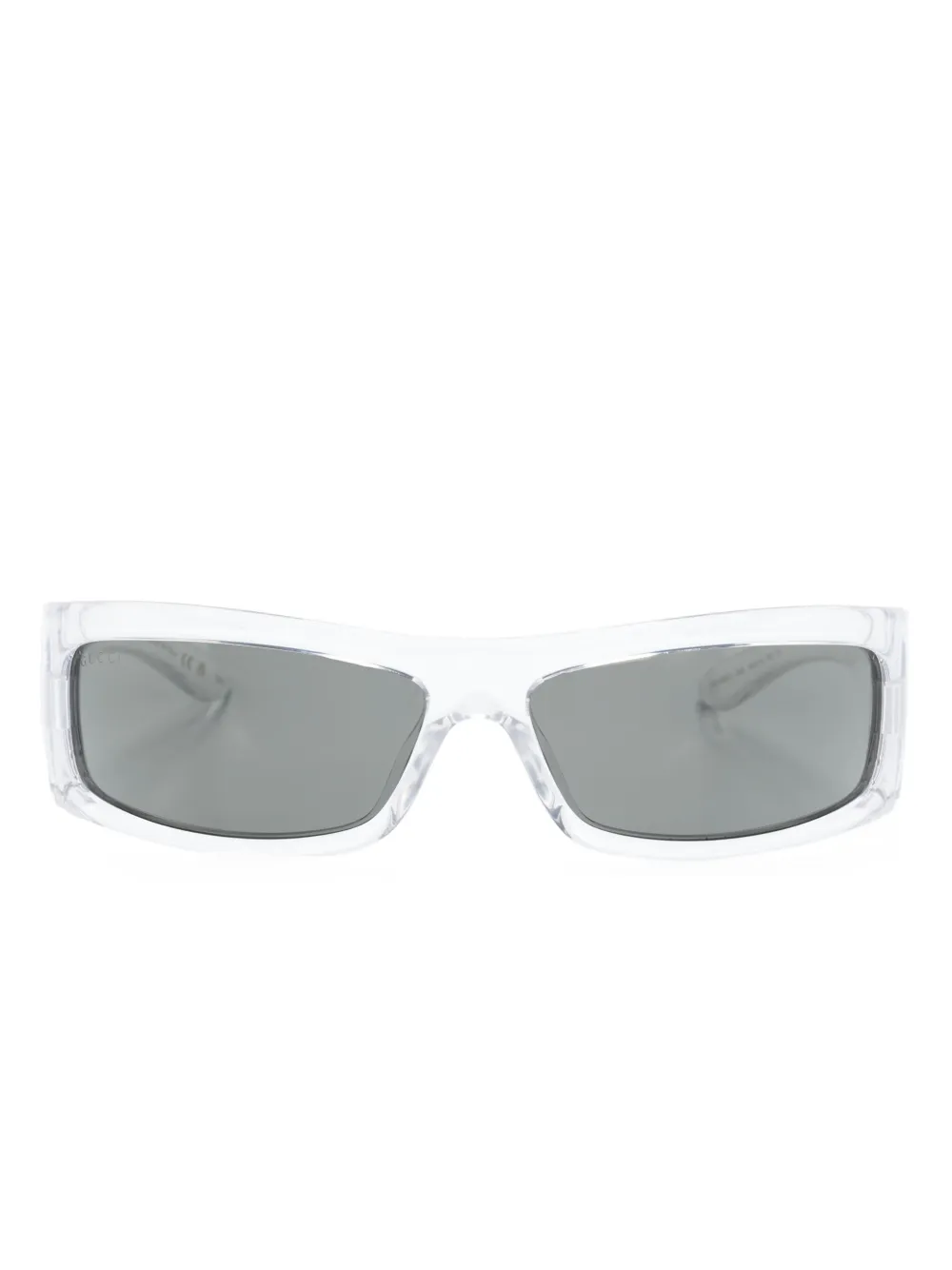 Солнцезащитные очки в прямоугольной оправе Gucci Eyewear, белый 
Солнцезащитные очки в прямоугольной оправе Gucci Eyewear, белый