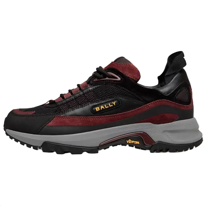 BALLY Низкие повседневные туфли мужские, черно-красные 
BALLY Низкие повседневные туфли мужские, черно-красные