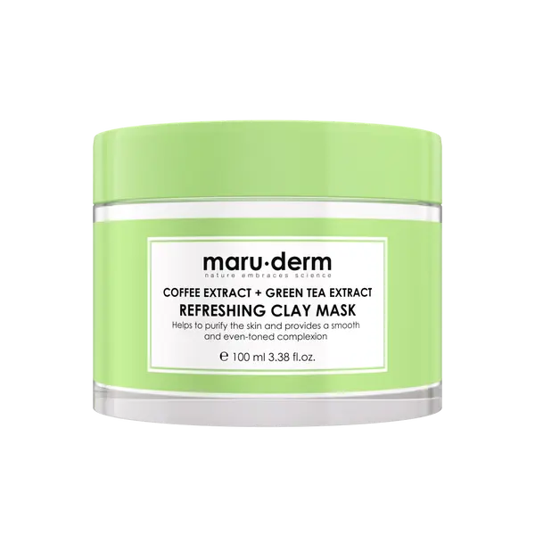 Освежающая глиняная маска с экстрактом кофе и зеленого чая для лица, 100 мл Maru.Derm
Освежающая глиняная маска с экстрактом кофе и зеленого чая для лица, 100 мл Maru.Derm