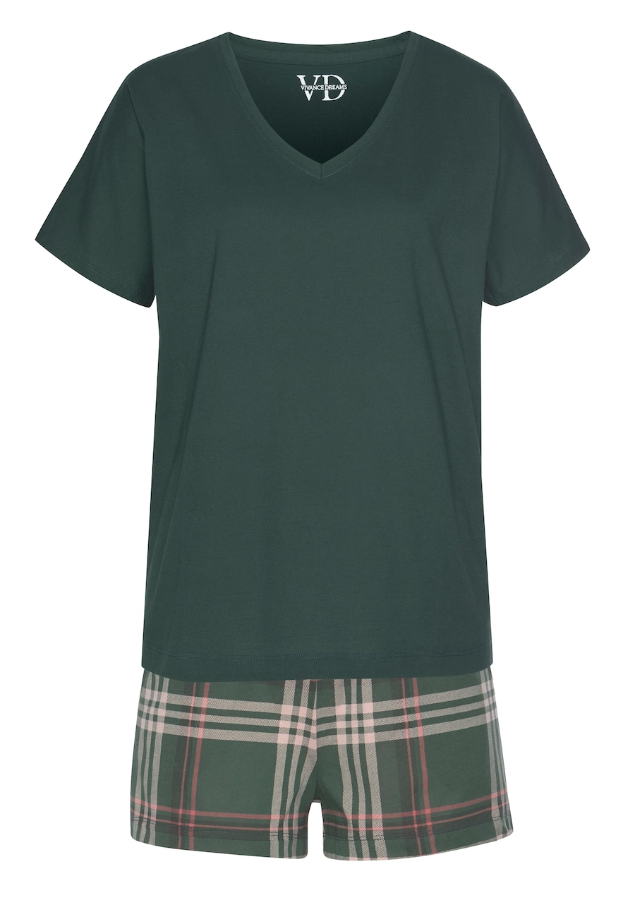 Короткий пижамный комплект LASCANA, темно-зеленый
Короткий пижамный комплект LASCANA, темно-зеленый