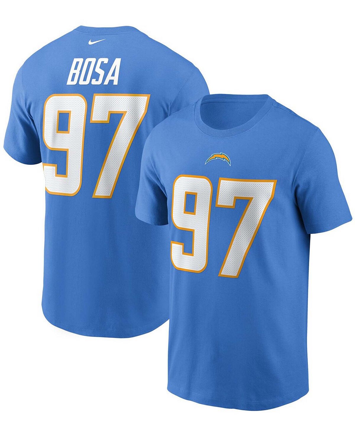 Мужская футболка Joey Bosa Powder Blue Los Angeles Chargers с именем и номером Nike
Мужская футболка Joey Bosa Powder Blue Los Angeles Chargers с именем и номером Nike