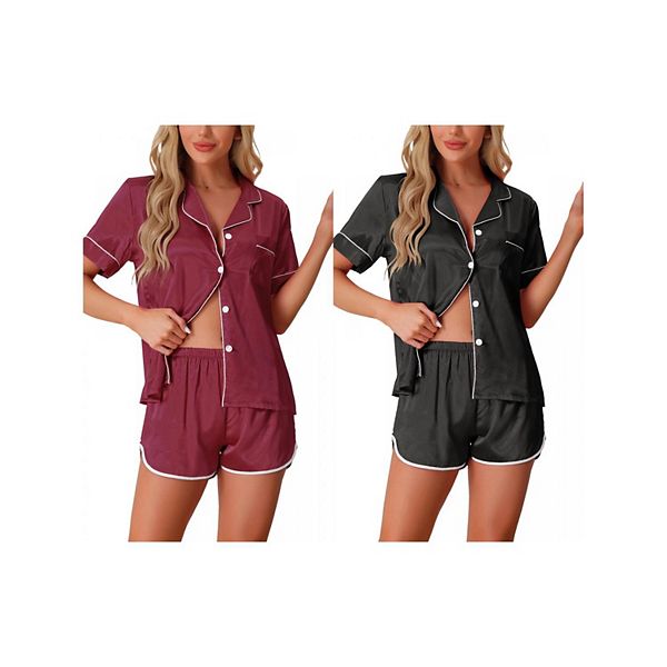 2 комплекта женских пижам из сатина с коротким рукавом и шортами Inspire Chic, Black Red
2 комплекта женских пижам из сатина с коротким рукавом и шортами Inspire Chic, Black Red